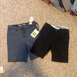 Billabong Boys Hybrid Shorts in Charcoal and Jet Black 2 pair